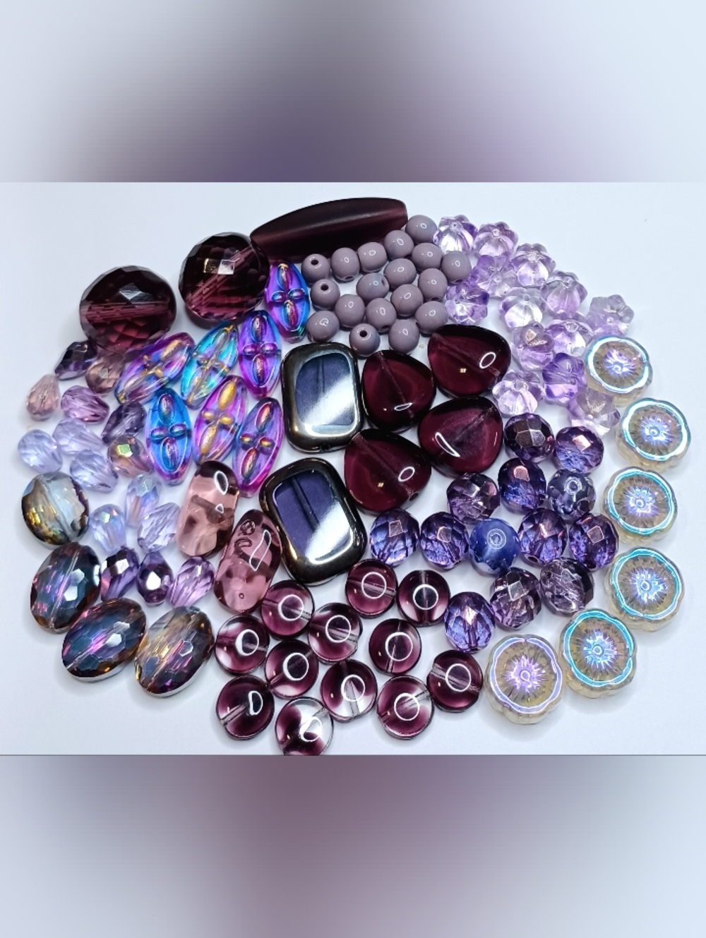 Loose Glass Beads Purple mix For Jewelry Making
